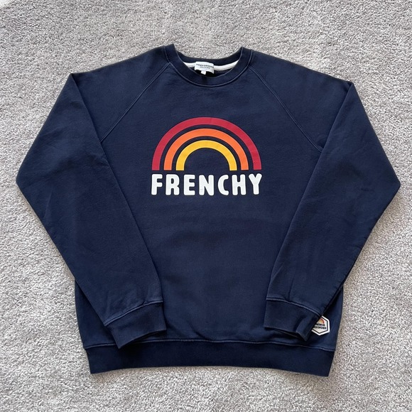 French Disorder Other - French Disorder Sweatshirt Mens Medium Navy Frenchy Rainbow Graphic Pullover